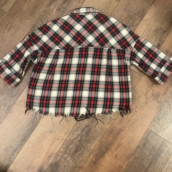 Zara Oversized Red and Black Plaid Shirt - Picture 5 of 7
